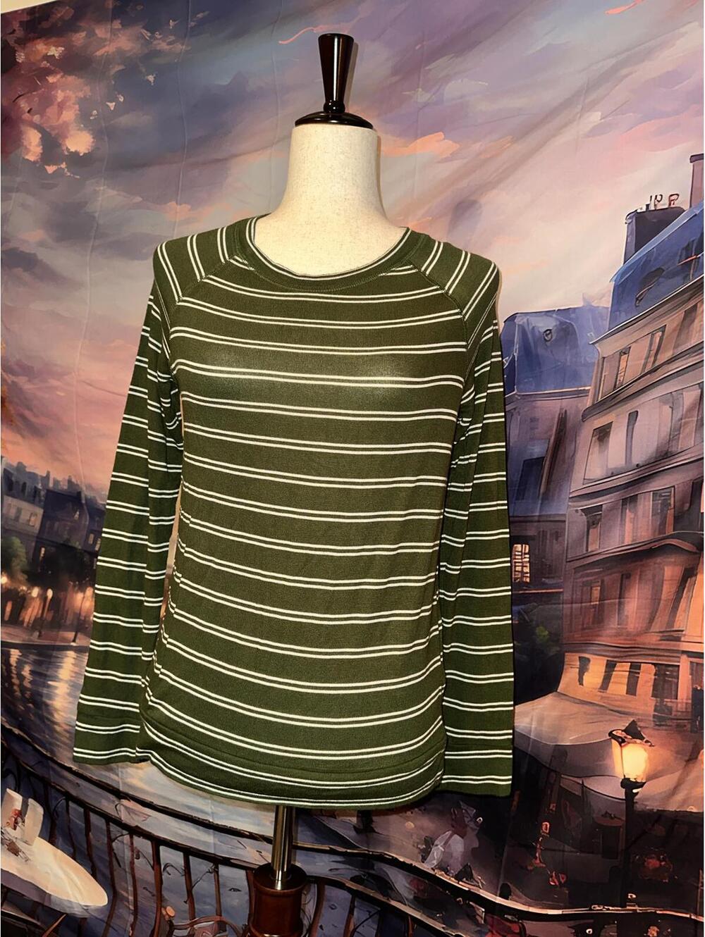 MIX by 41Hawthorn Women’s Olive Green Striped Top XS
